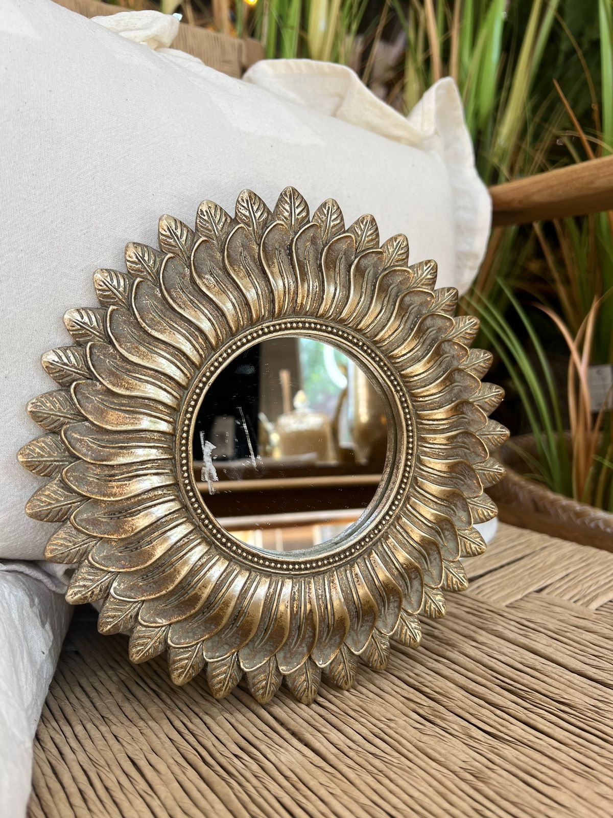 Espejo vintage dorado